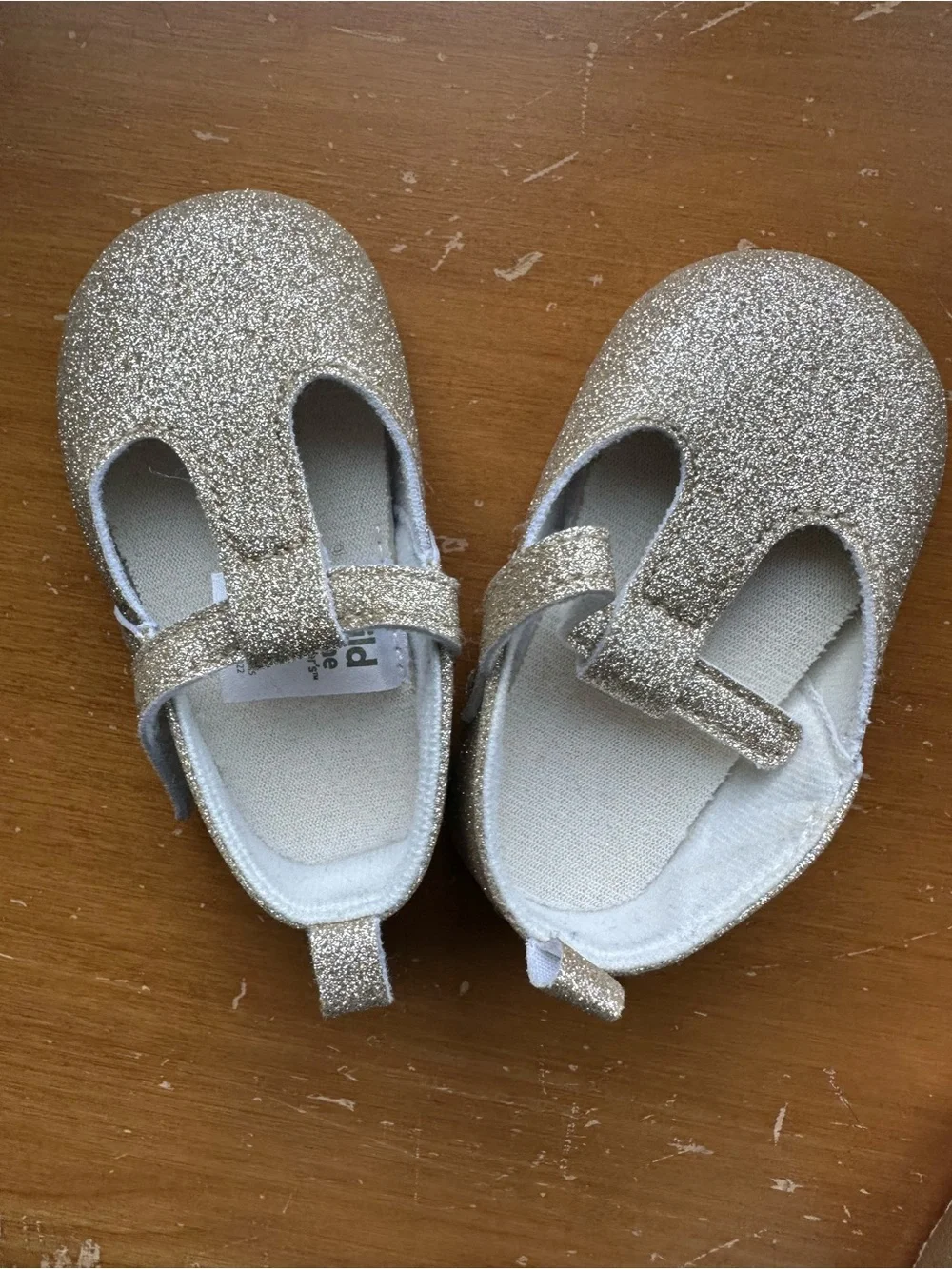 Carter's Gold Glitter Mary Jane Baby Shoes